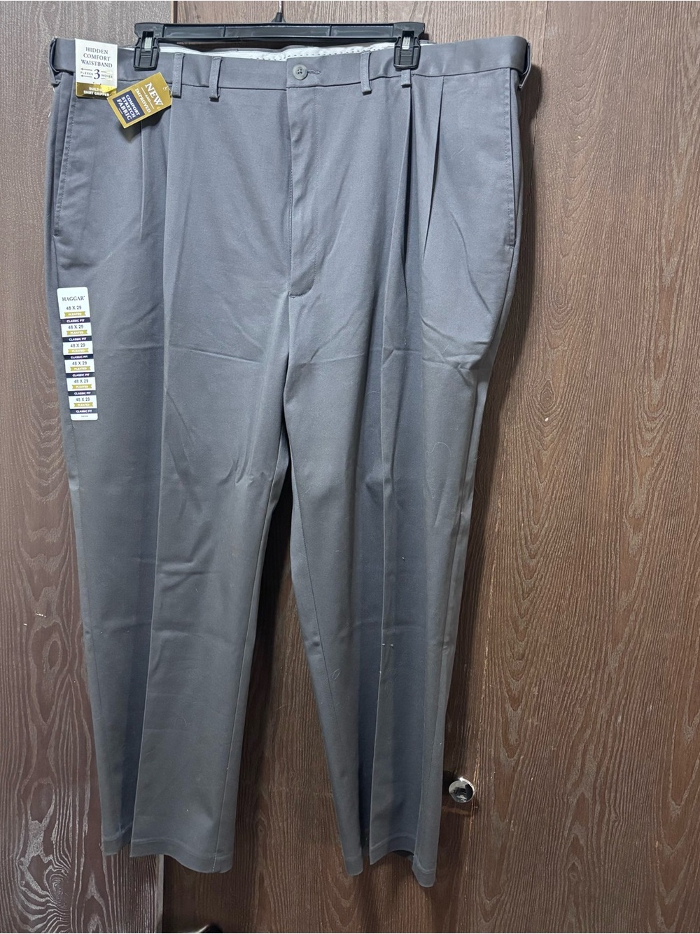 Haggar Men's Gray Dress Pants - Flat Front